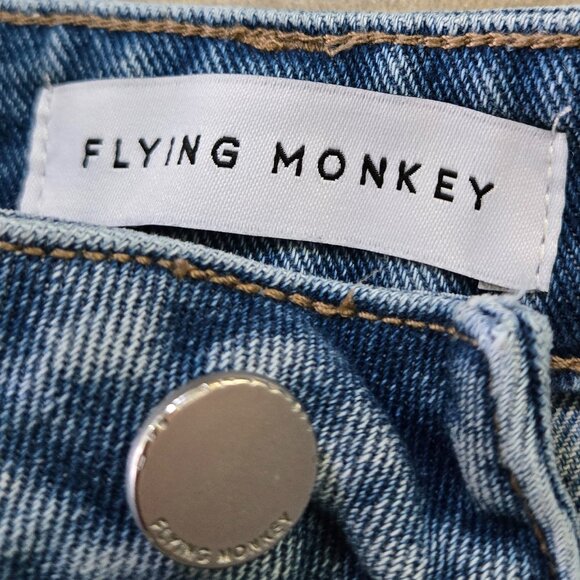 Flying Monkey Ultra High Rise Straight Jeans Women's Destroyed Grunge Frayed 26 - Picture 7 of 8